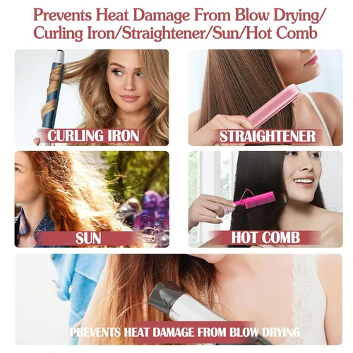 Vista 9 de WOZUTUNT Protector para el cabello, spray protector térmico de coco, sin parabenos ni tintes, protege los daños por calor, adecuado para el cuidado