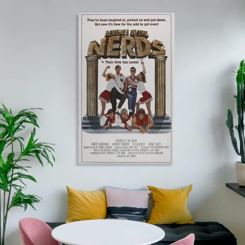 Vista 6 de Póster de películas retro de la venganza de los nerds, obras de arte vintage de los años 80, póster de lienzo estético para habitación, impresiones