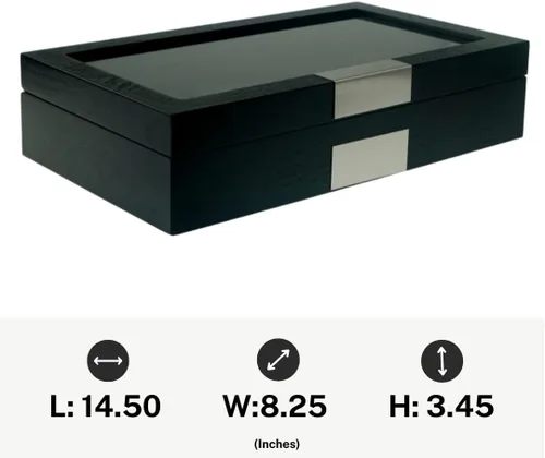 Vista 7 de Decorebay Caja de reloj ejecutivo de madera con valet carteracinturón organizador de caja de gemelos (memoria dulce)