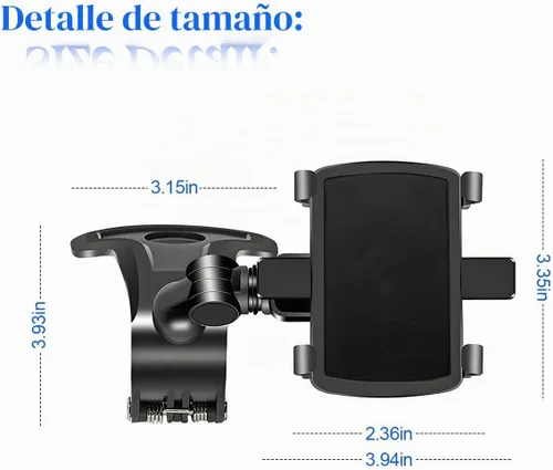 Vista 2 de zipelo Soporte para Teléfono de Coche, Soporte de Teléfono Celular de ABS para Auto, Soporte de Teléfono Celular de Salpicadero de 1400 Grados