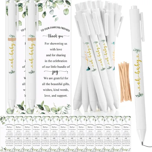 Vista 9 de Tenceur Juego de 30 bolígrafos retráctiles de tinta negra para invitados de boda en la playa, regalos de boda, regalos de boda, suministros