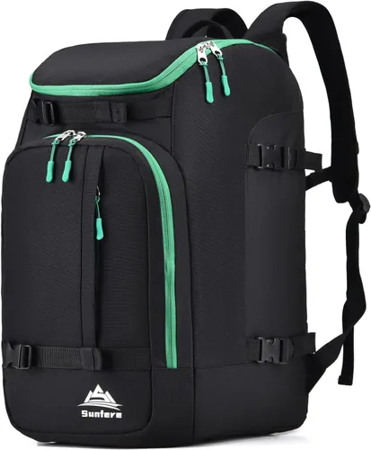 Vista 9 de Bolsa para botas de esquí, snowboard, viajes, patinaje, mochila para adultos y jóvenes, accesorios de equipo de esquí Army Green