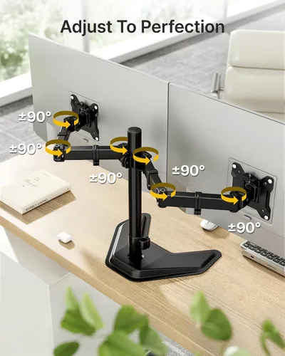 Vista 5 de MonTEK - Soporte independiente para monitor doble para pantallas de 17 a 32