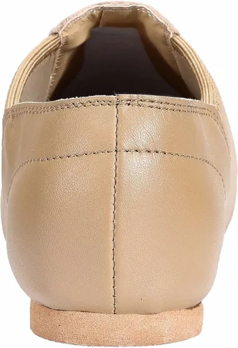 Vista 3 de Dynadans Zapato de jazz sin cordones superior de cuero para mujer, Negro