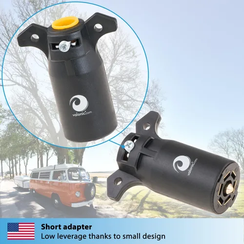 Vista 8 de valonic Enchufe de remolque de 7 vías - Remolque de 7 pines - Conector de arnés de cableado - para remolque de caravana, remolque de bicicleta