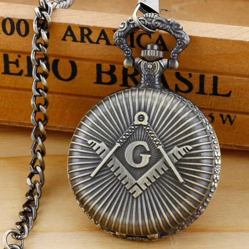 Vista 3 de Bronze G Quartz Pocket Watch for Men, Men's Quartz Pocket Watch with Chain Anime-G