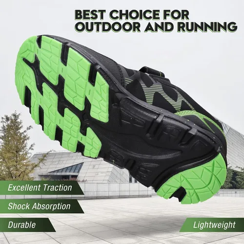 Vista 2 de UOVO - Zapatos deportivos para niños, tenis para niños, para senderismo, correr, impermeables, atléticas, para exteriores, antideslizantes, cómodos