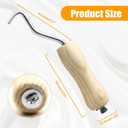 Vista 2 de mankk 2 unids Rebar Wire Twister Tie Twister Tool Concrete Metal Wire Twisting Fence Tool Pull Tie Wire Twister Mango de agarre de madera