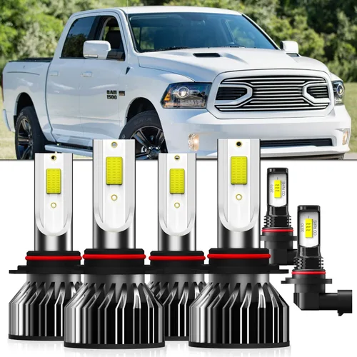 Vista 10 de Compatible con DODGE RAM 1500 2500 3500 2003 2004 2005 Bombilla de luz 9007/hb5 haz alto Luz baja, Paquete de 4