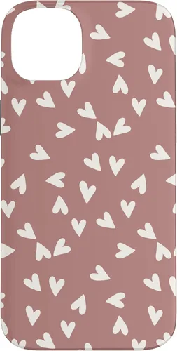 Vista 15 de Simple Chic Boho Heart Pattern - Carcasa para iPhone 16, color rosa polvoriento