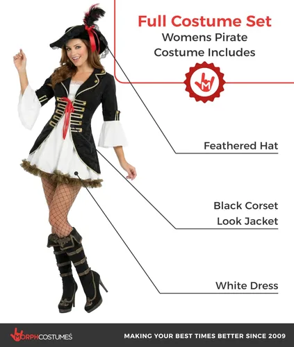 Vista 2 de fun shack Pirate Costume Women, Womens Pirate Costume, Renaissance Dress Outfit, Halloween Costumes for Women Adult