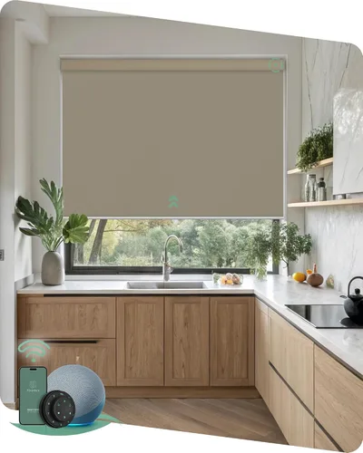 Vista 20 de Yoolax Persianas motorizadas con control remoto, persianas inteligentes opacas con control remoto, cortinas eléctricas compatibles con Alexa
