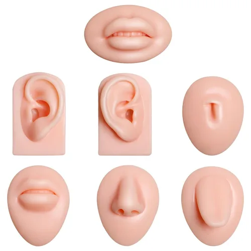 Vista 11 de Modelo de cejas de silicona, modelo de piezas del cuerpo de práctica de piercing, modelo de exhibición de cejas para práctica de piercing