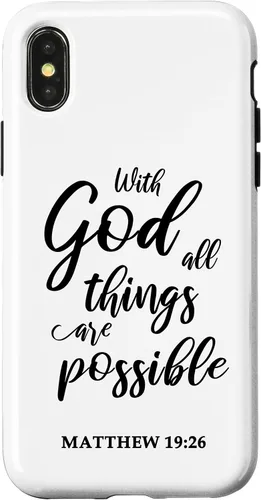 Vista 5 de Christian Message Faith Jesus Matthew 19:26 Case for iPhone 17