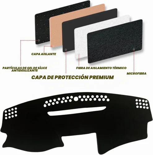 Vista 4 de Alfombrilla para salpicadero, cubierta acolchada para tablero, antideslizante, personalizada, compatible con Toyota Camry 2007-2011, protector