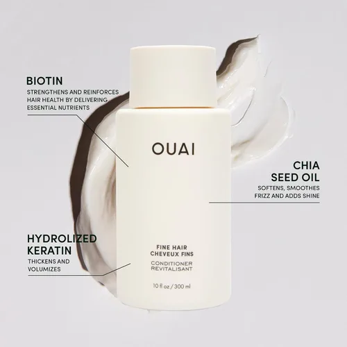 Vista 4 de OUAI Juego de champú, acondicionador y mascarilla de tratamiento para cabello fino, voluminizadora, fortalecedora, reparadora, 3
