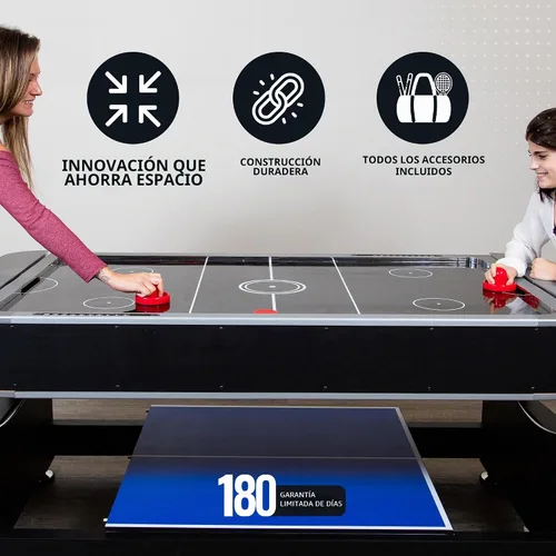 Vista 5 de Hathaway Triple Threat Mesa de Juego Multifuncional – Campo de Juego Rotativo que Ahorra Espacio para Mesa de Billar de 183 cm, Mesa de Hockey