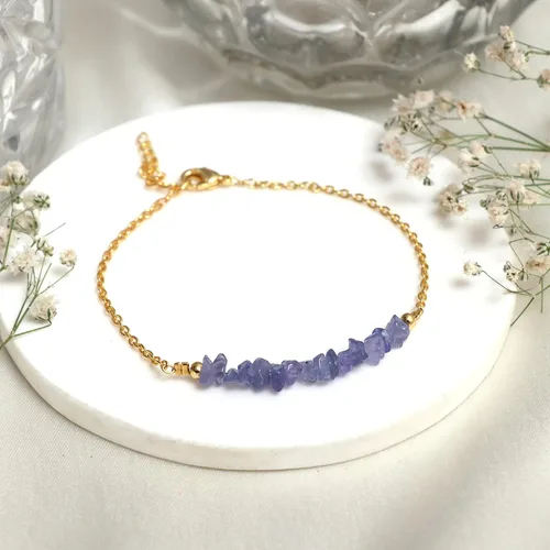 Vista 42 de Gempires Natural Chips Bar Bracelet, Energy Healing Crystals, Birthday, Gift for Her, Gemstone Jewelry 8 inch