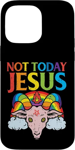 Vista 21 de Today Not Jesus Satan Goat Satanic Rainbow Satanism Gift Case for iPhone 17