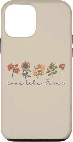 Vista 16 de Love Like Jesus - Carcasa para iPhone 17, diseño de flores y texto bíblico, religioso