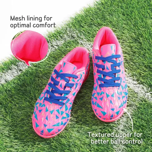 Vista 5 de DREAM PAIRS Zapatos de fútbol para césped artificial para niños y niñas con cordones para niños pequeñosgrandes