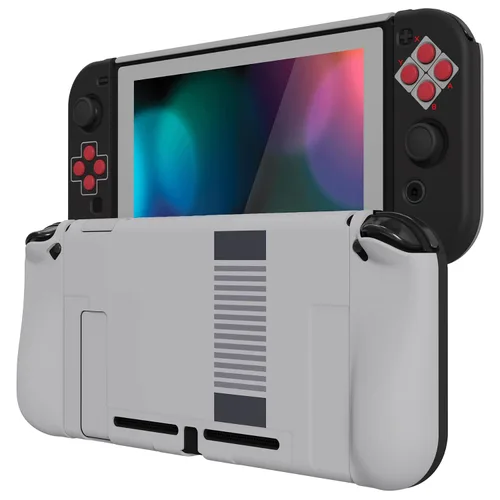 Vista 111 de PlayVital AlterGrips Ergonomic Grips Cover for Nintendo Switch, [2 Design] Interchangeable Comfort Dockable Protective Case with Screen Protector &