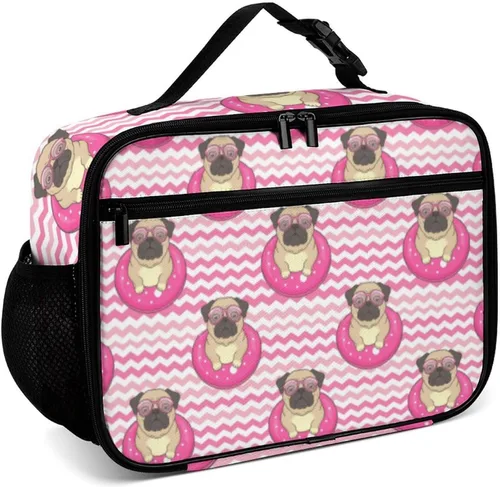 Vista 18 de Linda lonchera reutilizable Corgi con aislamiento, bolsa de almuerzo hielera, lonchera para comida y alimentos, bolsa de mano para mujeres, niños
