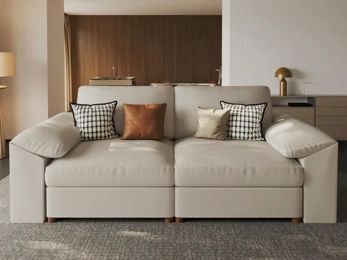 Vista 84 de EASE MOOSE Sofá modular seccional, sofá en forma de U para sala de estar Beige