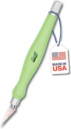 Vista 7 de Excel Blades Fit Grip - Cuchillo de manualidades con hoja en ángulo de acero al carbono ultra afilada #11 - Cuchillo de precisión con agarre de goma