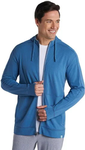Vista 5 de Coolibar Sudadera con capucha y cremallera para hombre - Protección solar UPF 50+ - LumaLeo