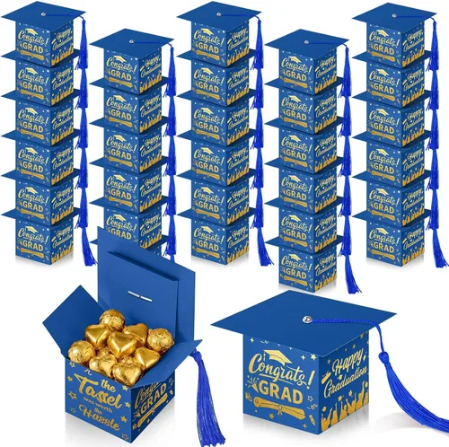 Vista 14 de TaoBary 30 cajas de dulces de graduación 2026, decoraciones de graduación, regalos de fiesta, caja de gorra de graduación con borla para suministros