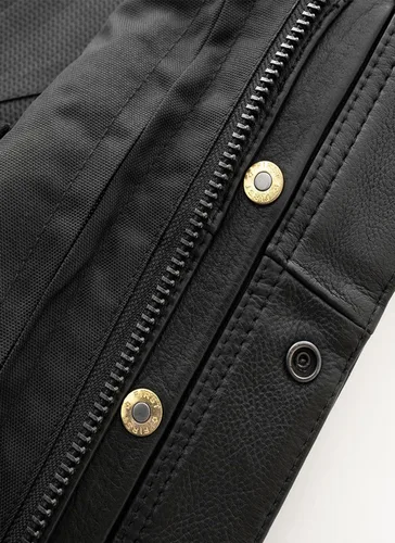 Vista 5 de First Mfg Co - Hotshot - Chaleco de cuero negro para hombre
