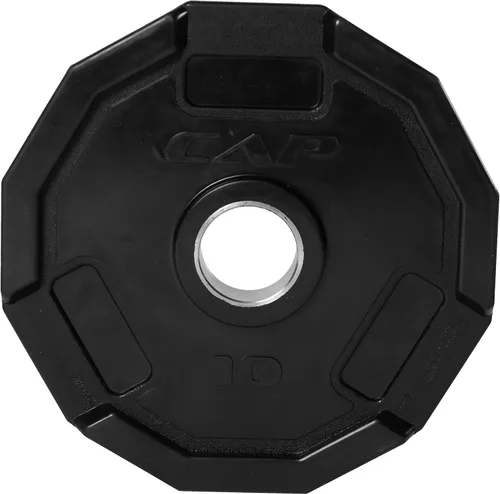 Vista 9 de CAP Barbell - Discos de agarre olímpico de goma de 12 lados, color negro Múltiples tamaños