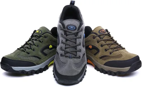 Vista 6 de Cmadolrs Zapatos de senderismo antideslizantes para hombre, zapatos deportivos casuales, de caña baja, ligeros, al aire libre, camping, senderismo