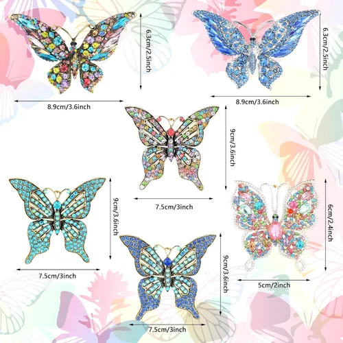 Vista 2 de Junkin 6 Piezas Adornos de Navidad de Mariposa Adornos Colgantes de Mariposa Regalos para Mujeres Decoraciones de Árbol de Navidad Regalo