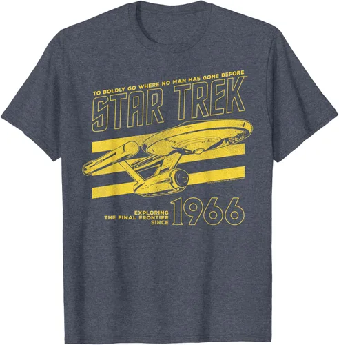 Vista 53 de Star Trek: The Original Series Enterprise '66 Collegiate Camiseta Negro