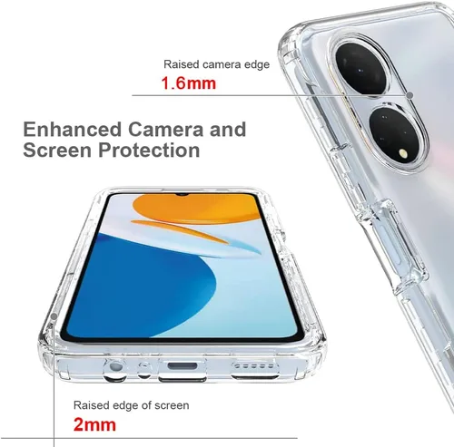 Vista 3 de Compatible con Honor X7, delgada TPU+PC híbrida a prueba de golpes transparente cubierta trasera cubierta de cuerpo completo transparente delgada