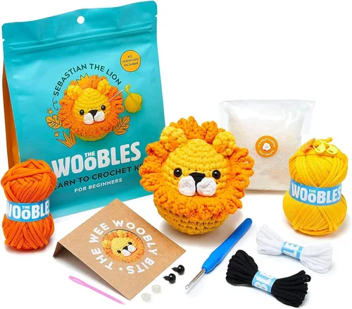 Vista 15 de The Woobles Kit de ganchillo para principiantes, kit de animales de punto y ganchillo fácil de artes y manualidades, como se ve en Shark Tank