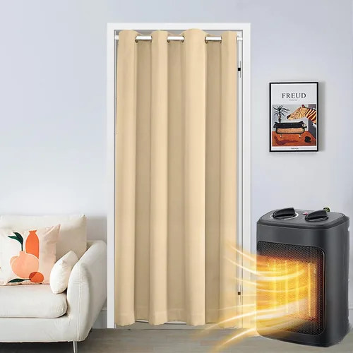 Vista 13 de SK Studio Cortinas opacas para armario, cortinas opacas con aislamiento térmico y ojales, cortinas de puerta para divisor de habitación, pasillo