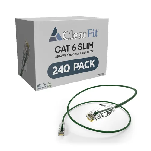Vista 56 de UNC Group - Paquete de 10 cables de conexión Ethernet Cat6 28AWG de 1 pie, red, arranque transparente, Internet Cat 6, clasificación para centro