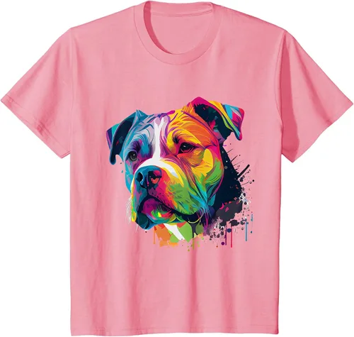 Vista 29 de Colorful American Bulldog American Bully Men Women T-Shirt Asphalt Grey