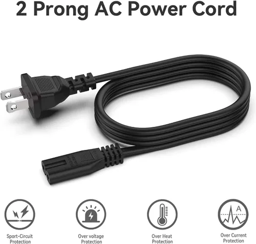 Vista 6 de Cable de alimentación de CA UL de 6 pies compatible con Samsung Shape M3 M7 Audio Speaker Charger Supply