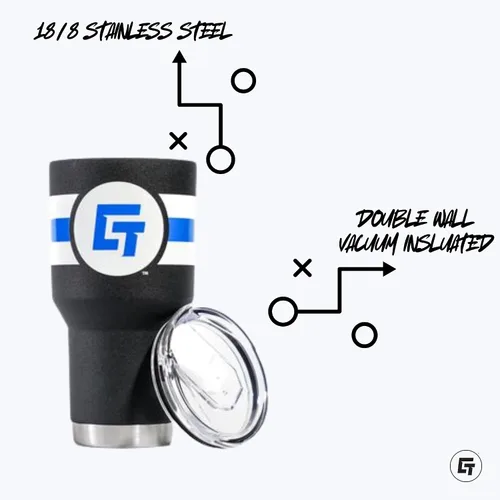 Vista 3 de Gametime Sidekicks Syracuse - Vaso azul marino de 30 onzas, con licencia oficial, acero inoxidable 18/8, doble pared, aislado al vacío, logotipos