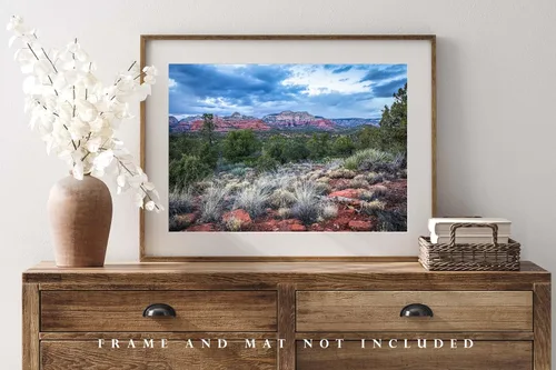 Vista 4 de Western Photography Print (Not Framed) Picture of Red Rocks and Desert Landscape on Chilly Spring Evening near Sedona Arizona Nature Wall Art