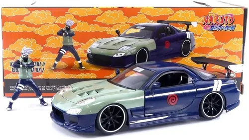 Vista 9 de Jada Naruto 1:24 1995 Mazda RX-7 - Coche fundido a presión y figura de Kakashi Hatake de 2.75 pulgadas