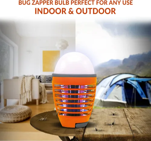 Vista 3 de Himalayan Glow Bombilla eléctrica 2 en 1 para exterminador de insectos, linterna de campamento al aire libre recargable con exterminador