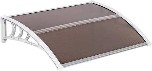 Vista 17 de 2 toldos para ventana de puerta de 40 x 32 pulgadas, cubierta de policarbonato para puerta de entrada, toldo de patio al aire libre, toldo voladizo