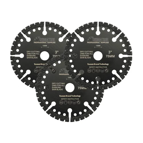 Vista 7 de SHDIATOOL Hoja de corte de metal de diamante de 3 pulgadas Rueda de corte multiusos para barras de refuerzo de chapa de acero inoxidable de hierro