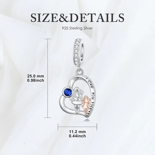 Vista 53 de PROESS Dije para padre, madre e hija, pulsera de plata de ley para pulseras, regalos de cumpleaños, día de San Valentín, para hija, madre, amante
