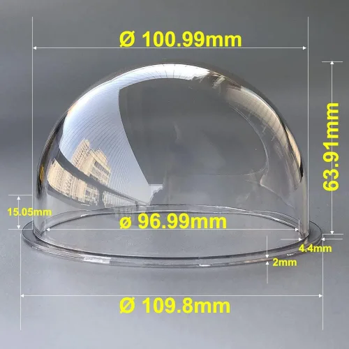 Vista 2 de Cubierta de Domo Transparente de Policarbonato PC Impermeable para Exteriores de 4.3 Pulgadas - Carcasa Protectora Óptica Redonda Transparente